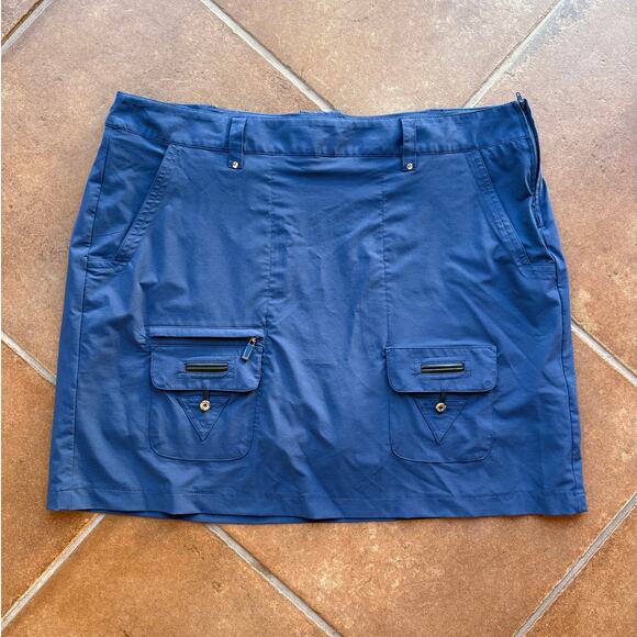 Jamie Sadock Dark Blue Lightweight Stretch Golf Multi-Pocket Skort w Flaws sz 16 - Picture 11 of 12